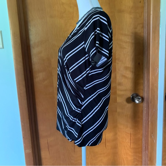 Susan graver striped faux wrap top - Picture 3 of 10